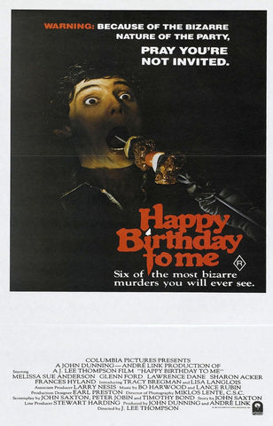 HAPPY BIRTHDAY TO ME Movie Poster Horror Slasher