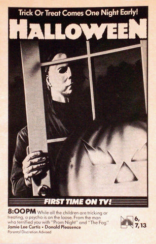 HALLOWEEN Movie Poster Horror Michael Myers TV Ad