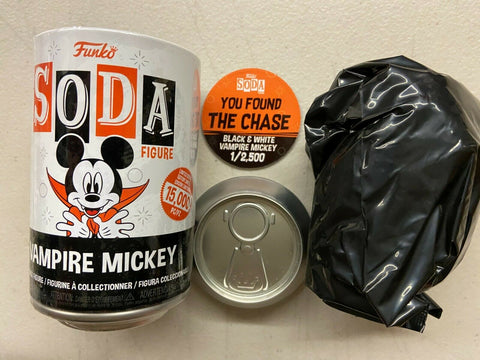 Funko Vinyl Soda Disney Vampire Mickey Mouse Chase Variant Figure 1/2500 B&W