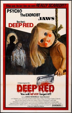 DEEP RED Movie Poster The Hachet Murders Dario Argento 