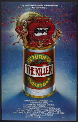 RETURN OF THE KILLER TOMATOES Movie Poster Horror Comedy Campy vhs Rare