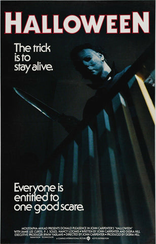 HALLOWEEN (1978) Movie Poster Horror Michael Myers "The Trick is to Stay Alive"