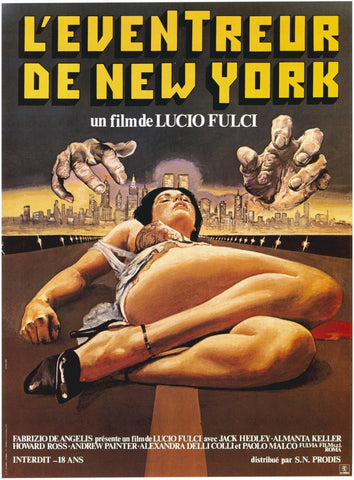THE NEW YORK RIPPER Movie Poster 1982 Lucio Fulci
