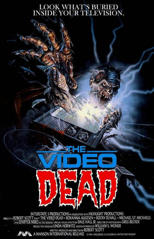 THE VIDEO DEAD Movie Poster Horror VHS Big Box Cool Art RARE