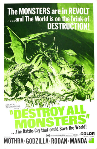 DESTROY ALL MONSTERS Movie POSTER Godzilla Mothra King Kong